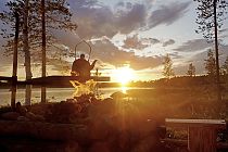 Ein Blick vom Farmufer über den See